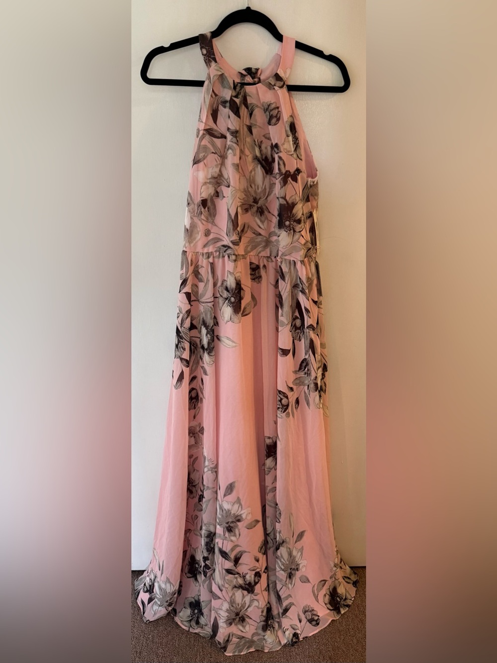 Eliza J Pink and Gray Floral Dress